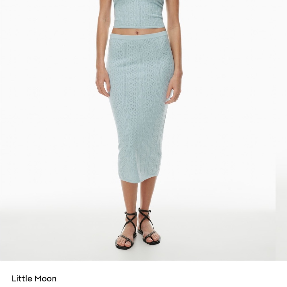 Little Moon Women's Soft Blue Pencil Skirt